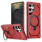 For Samsung Galaxy S25 Ultra 5G Frosted MagSafe Holder Phone Case(Red) - 1