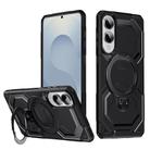For Samsung Galaxy S25 Edge 5G Frosted MagSafe Holder Phone Case(Black) - 1