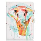 For iPad Air 2022 / 2020 10.9 Colored Drawing Stitching Horizontal Flip Leather Case with Holder & Card Slots & Sleep / Wake-up function(Watercolor Elephant) - 1