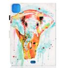 For iPad Air 2022 / 2020 10.9 Colored Drawing Stitching Horizontal Flip Leather Case with Holder & Card Slots & Sleep / Wake-up function(Watercolor Elephant) - 2
