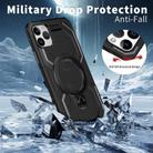 For iPhone 11 Pro Max Frosted MagSafe Holder Phone Case(Black) - 3