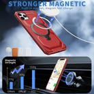 For iPhone 11 Pro Max Frosted MagSafe Holder Phone Case(Red) - 2