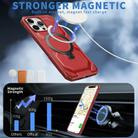 For iPhone 13 Pro Max Frosted MagSafe Holder Phone Case(Red) - 2