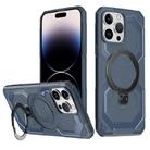 For iPhone 13 Pro Max Frosted MagSafe Holder Phone Case(Blue) - 1