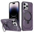 For iPhone 13 Pro Max Frosted MagSafe Holder Phone Case(Purple) - 1