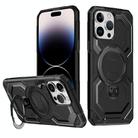 For iPhone 13 Pro Frosted MagSafe Holder Phone Case(Black) - 1