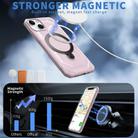 For iPhone 15 Plus Frosted MagSafe Holder Phone Case(Pink) - 2