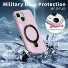 For iPhone 15 Plus Frosted MagSafe Holder Phone Case(Pink) - 3