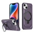 For iPhone 15 Plus Frosted MagSafe Holder Phone Case(Purple) - 1