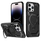 For iPhone 15 Pro Frosted MagSafe Holder Phone Case(Black) - 1