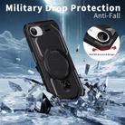 For iPhone 16e Frosted MagSafe Holder Phone Case(Black) - 3