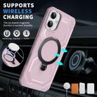 For iPhone 16 Frosted MagSafe Holder Phone Case(Pink) - 2