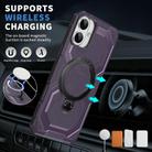 For iPhone 16 Frosted MagSafe Holder Phone Case(Purple) - 2