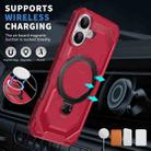 For iPhone 17 Frosted MagSafe Holder Phone Case(Red) - 2