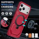 For iPhone 17 Pro Max Frosted MagSafe Holder Phone Case(Red) - 2