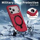 For iPhone 17 Pro Max Frosted MagSafe Holder Phone Case(Red) - 3