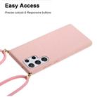 For Samsung Galaxy S25 Ultra 5G Wheat Straw Material Hybrid TPU Phone Case with Lanyard(Pink) - 2