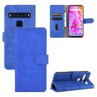 For TCL 10L Solid Color Skin Feel Magnetic Buckle Horizontal Flip Calf Texture PU Leather Case with Holder & Card Slots & Wallet(Blue) - 1