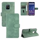 For Fujitsu Arrows 5G (F-51A) Solid Color Skin Feel Magnetic Buckle Horizontal Flip Calf Texture PU Leather Case with Holder & Card Slots & Wallet(Green) - 1