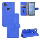 For Fujitsu Arrows RX (Arrows M05) Solid Color Skin Feel Magnetic Buckle Horizontal Flip Calf Texture PU Leather Case with Holder & Card Slots & Wallet(Blue) - 1