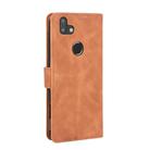 For Fujitsu Arrows RX (Arrows M05) Solid Color Skin Feel Magnetic Buckle Horizontal Flip Calf Texture PU Leather Case with Holder & Card Slots & Wallet(Brown) - 3