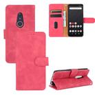 For Fujitsu Arrows Be4 (F-41A) Solid Color Skin Feel Magnetic Buckle Horizontal Flip Calf Texture PU Leather Case with Holder & Card Slots & Wallet(Rose Red) - 1