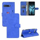 For ASUS ROG Phone 3 ZS661KS Solid Color Skin Feel Magnetic Buckle Horizontal Flip Calf Texture PU Leather Case with Holder & Card Slots & Wallet(Blue) - 1