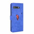 For ASUS ROG Phone 3 ZS661KS Solid Color Skin Feel Magnetic Buckle Horizontal Flip Calf Texture PU Leather Case with Holder & Card Slots & Wallet(Blue) - 3