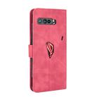 For ASUS ROG Phone 3 ZS661KS Solid Color Skin Feel Magnetic Buckle Horizontal Flip Calf Texture PU Leather Case with Holder & Card Slots & Wallet(Rose Red) - 2