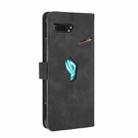 For ASUS ROG Phone II ZS660KL Solid Color Skin Feel Magnetic Buckle Horizontal Flip Calf Texture PU Leather Case with Holder & Card Slots & Wallet(Black) - 3