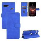For ASUS ROG Phone II ZS660KL Solid Color Skin Feel Magnetic Buckle Horizontal Flip Calf Texture PU Leather Case with Holder & Card Slots & Wallet(Blue) - 1