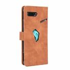 For ASUS ROG Phone II ZS660KL Solid Color Skin Feel Magnetic Buckle Horizontal Flip Calf Texture PU Leather Case with Holder & Card Slots & Wallet(Brown) - 3