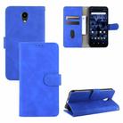 For Kyocera DIGNO BX Solid Color Skin Feel Magnetic Buckle Horizontal Flip Calf Texture PU Leather Case with Holder & Card Slots & Wallet(Blue) - 1