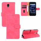 For Kyocera DIGNO BX Solid Color Skin Feel Magnetic Buckle Horizontal Flip Calf Texture PU Leather Case with Holder & Card Slots & Wallet(Rose Red) - 1