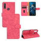 For Oukitel C17 / C17 Pro Solid Color Skin Feel Magnetic Buckle Horizontal Flip Calf Texture PU Leather Case with Holder & Card Slots & Wallet(Rose Red) - 1