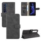 For Sharp Aquos R5G Solid Color Skin Feel Magnetic Buckle Horizontal Flip Calf Texture PU Leather Case with Holder & Card Slots & Wallet(Black) - 1