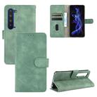 For Sharp Aquos R5G Solid Color Skin Feel Magnetic Buckle Horizontal Flip Calf Texture PU Leather Case with Holder & Card Slots & Wallet(Green) - 1