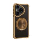For Huawei Pura 70 Pro CD Texture 360 Degree Rotating Holder MagSafe Phone Case(Gold) - 1