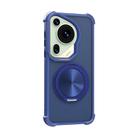 For Huawei Pura 70 Ultra CD Texture 360 Degree Rotating Holder MagSafe Phone Case(Blue) - 1