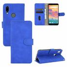 For UMIDIGI A3S Solid Color Skin Feel Magnetic Buckle Horizontal Flip Calf Texture PU Leather Case with Holder & Card Slots & Wallet(Blue) - 1