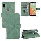 For UMIDIGI A3X Solid Color Skin Feel Magnetic Buckle Horizontal Flip Calf Texture PU Leather Case with Holder & Card Slots & Wallet(Green) - 1