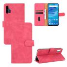 For UMIDIGI F2 Solid Color Skin Feel Magnetic Buckle Horizontal Flip Calf Texture PU Leather Case with Holder & Card Slots & Wallet(Rose Red) - 1