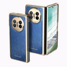 For Huawei Mate X3 Integrated Gold Wire Silver Brocade Plating Phone Case(Blue) - 1