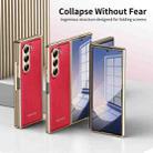 For Samsung Galaxy Z Fold6 Integrated Gold Wire Silver Brocade Plating Phone Case(Red) - 2