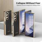 For Samsung Galaxy Z Fold6 Integrated Gold Wire Silver Brocade Plating Phone Case(Black) - 2