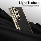 For Samsung Galaxy Z Fold6 Integrated Gold Wire Silver Brocade Plating Phone Case(Black) - 3