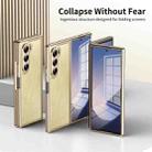 For Samsung Galaxy Z Fold6 Integrated Gold Wire Silver Brocade Plating Phone Case(Gold) - 2