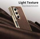 For Samsung Galaxy Z Fold6 Integrated Gold Wire Silver Brocade Plating Phone Case(Brown) - 3