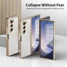 For Samsung Galaxy Z Fold6 Integrated Gold Wire Silver Brocade Plating Phone Case(White) - 2