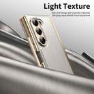 For Samsung Galaxy Z Fold6 Integrated Gold Wire Silver Brocade Plating Phone Case(White) - 3